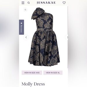 JessaKae Cream and Blue Pleated Fit and Flare Cocktail Dress - Molly Dress